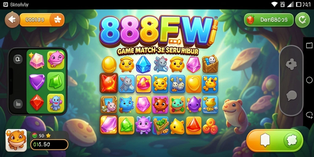 Tampilan gameplay 888FW dengan warna cerah dan efek menarik.
