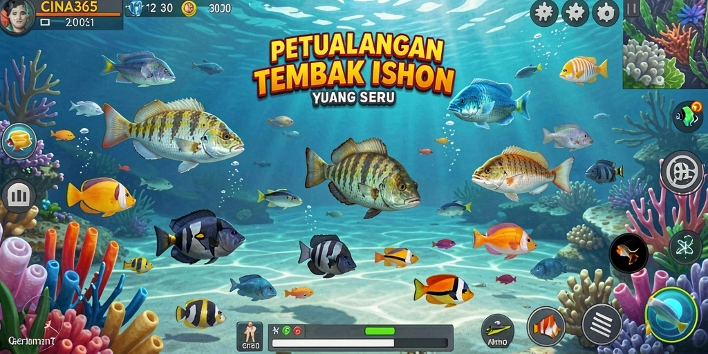 Tangkapan layar utama CINA365 menampilkan aksi seru dalam Tembak Ikan.