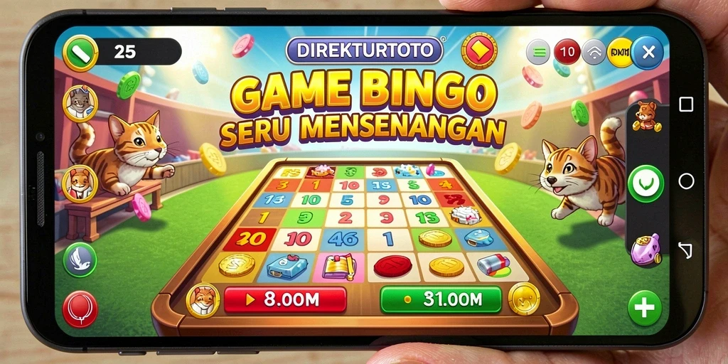 Screenshot gameplay DIREKTURTOTO yang menampilkan momen seru permainan Bingo.