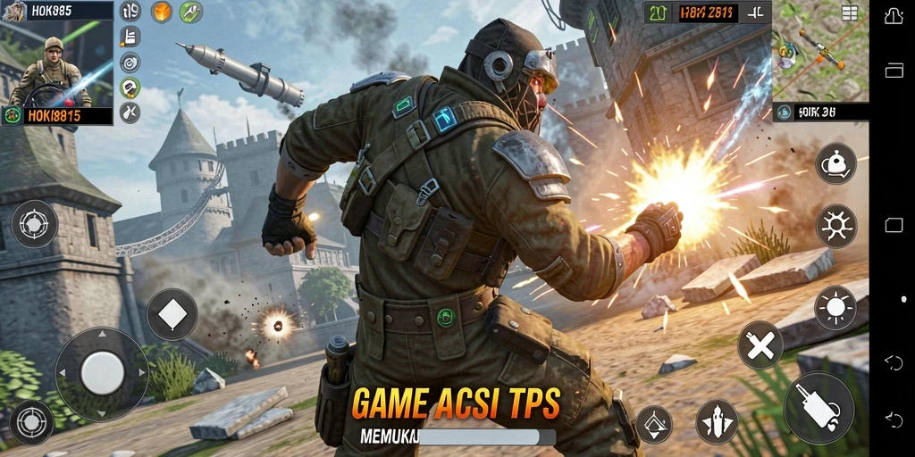 Gameplay HOKI8815 menampilkan pertempuran seru dalam perspektif TPS.