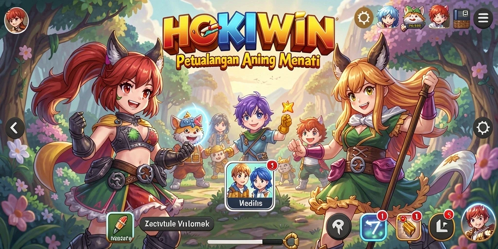 Gameplay seru HOKIWIN dengan karakter anime yang memikat.