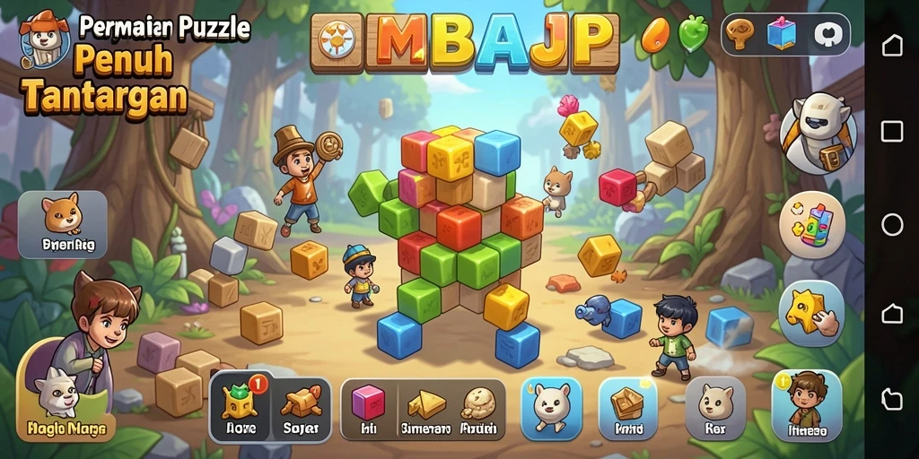 Screenshot game IMBAJP menampilkan gameplay Puzzle yang seru.