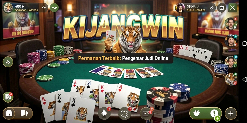 Screenshot gameplay KIJANGWIN yang menampilkan aksi poker seru.