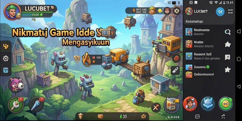 Menampilkan gameplay mengasyikkan di LUCUBET dengan elemen Idle.