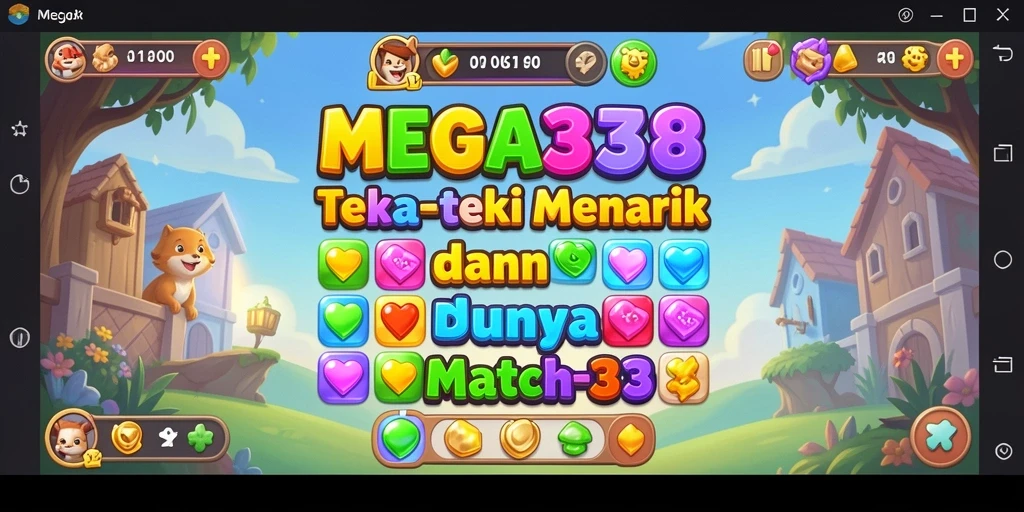 Gameplay seru MEGA338 dengan tantangan Match-3 yang menarik.