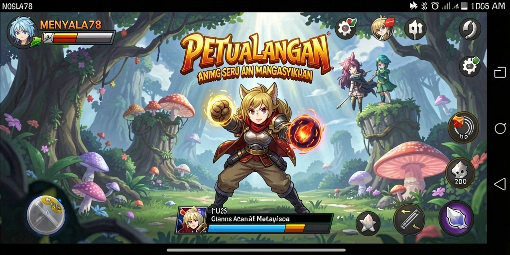Screenshot MENYALA78 menampilkan aksi karakter dalam pertarungan epik.