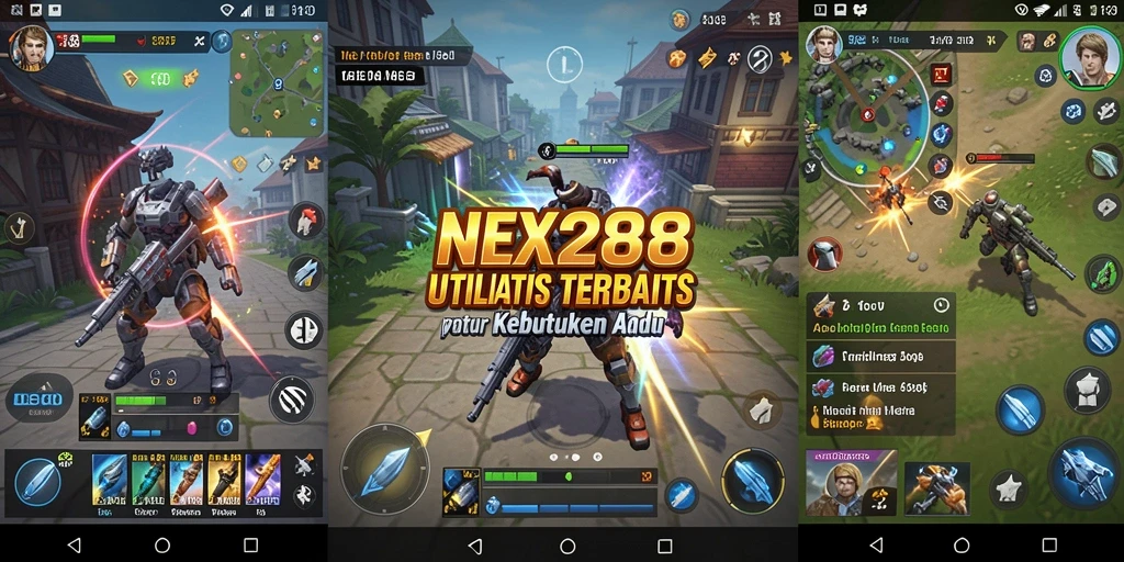 Tampilan utama NEX288 dengan fitur-fitur utilitas yang menarik.