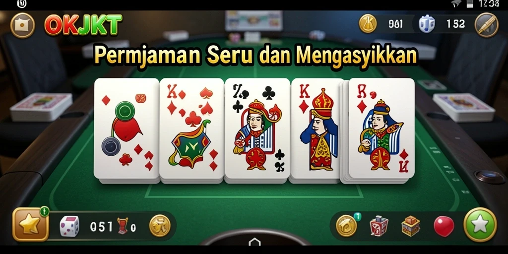 Tampilan gameplay seru di aplikasi OKJKT yang penuh aksi.