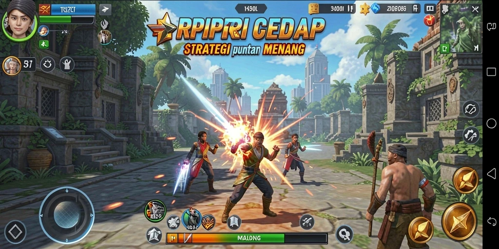 Tangkapan layar gameplay dari RPRPRP dengan strategi mendalam.