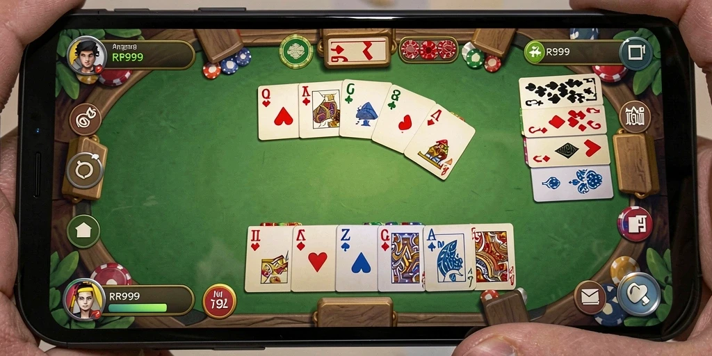 Screenshot gameplay Gaple RR999 yang seru dan interaktif.