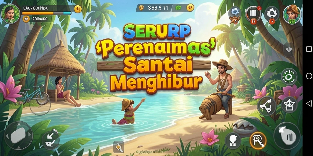 Tangkapan layar SERURP dengan gameplay yang menghibur dan berwarna-warni.