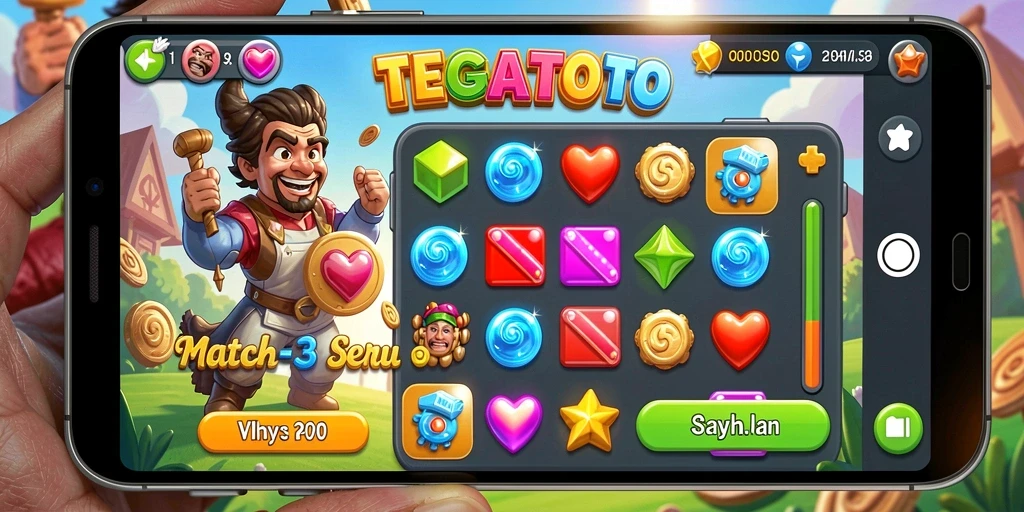 Tampilan gameplay TEGALTOTO yang penuh warna dan menantang.