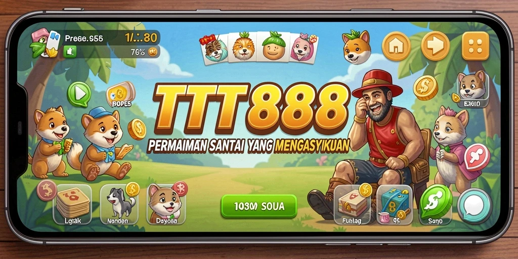 Tampilan gameplay seru TTT888 dengan warna-warna cerah.