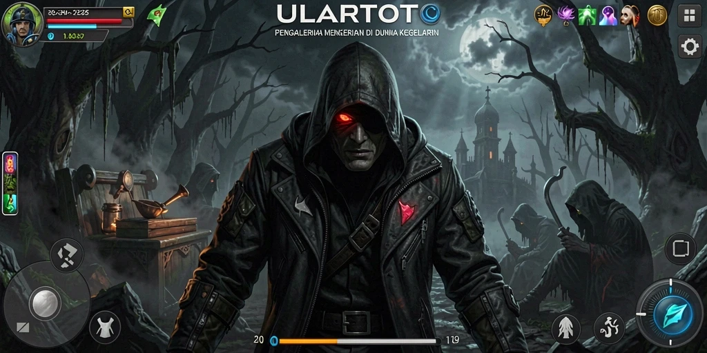 Tangkapan layar menyeramkan dari gameplay ULARTOTO yang menampilkan suasana horor.
