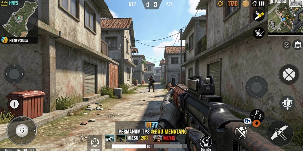 Screenshot UT77 menunjukkan aksi seru dalam pertempuran TPS yang menegangkan.
