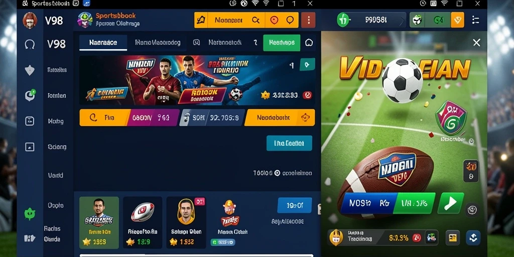 Tampilan gameplay menarik dari aplikasi Sportsbook V98.