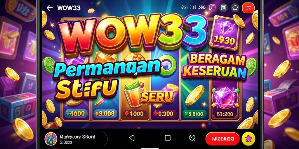 Tampilan seru gameplay Slot WOW33 dengan berbagai tema menarik.